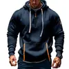 Código Europeo S-5XL Transfronterizo Nuevo Sudadera con Capucha y Cremallera para Hombre Bolsillos Múltiples Deportiva Casual