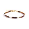 Acero inoxidable piedra natural lapislázuli chapado al vacío oro de 18 quilates DIY joyería hecha a mano cadena de clavícula transfronteriza de alta gama