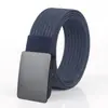 Cinturón de Lona de Nylon para Hombre con Hebilla de Presión de Aleación, Versátil para Exteriores, Casual, Entrenamiento Militar, Táctico, Tejido Elástico en la Cintura