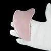Placa Gua Sha de Jade Rosa Natural Forma de Delfín Raspador de Belleza Facial Masajeador de Meridianos para Todo el Cuerpo Venta al por Mayor Transfronteriza