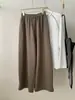 Pantalones Holgados de Pierna Ancha de Algodón Modal Curvos para Mujer, Versión Coreana Otoño 2026, Adelgazantes de Cintura Alta, Caídos, de Largo hasta el Suelo, Pantalones Casuales