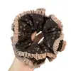 Scrunchie Floral Retro Estilo Coreano Feminino com Toque de Luxo, Prendedor de Rabo de Cavalo Estilo Preguiçoso, Acessório de Cabelo Versátil