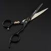 Negro 6.0/6.5/ 7.0 pulgadas Naipson Acero Negro Pequeño Tigre Dorado Rodamiento Tipo Tornillo Tijeras de Peluquería Tijeras Planas de Barbero