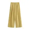Pantalones de lino ligeros de pierna ancha para mujer, nuevo estilo de verano 2026, textura fluida de alta gama, protección solar, pantalones casuales rectos Yamamoto