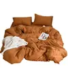 Juego de cuatro piezas engrosado clase A algodón puro ropa de cama 100% algodón funda de edredón funda de almohada sábana bajera faldón de cama dormitorio de estudiante juego de tres piezas 4