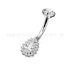 Jiangtai F136 Titanio Forma de Corazón Gota de Agua Circonita Anillo para Ombligo Fabricante G23 Aleación de Titanio Joyería para Piercing Corporal Anillo para Ombligo