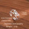 Anillos Abiertos de Acero Inoxidable Transfronterizos, Anillos Ajustables de Acero de Titanio que No se Desvanecen, Anillos Prensados en Aceite, Joyería de Mano al por Mayor