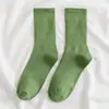 Calcetines Largos de Colores para Mujer de Media Pantorrilla Calcetines de Algodón Primavera y Otoño Ins de Moda Color Caramelo Macarrón Calcetines Deportivos de Felpa para Mujer Versátiles
