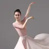 Body de Gasa Danza Clásica, Ropa Elegante de Performance para Mujer, Estilo Chino Hada Ropa Básica de Entrenamiento Danza Top