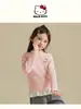 Camisetas de terciopelo para niñas Otoño e Invierno 2025 Nuevas de cuello alto medio con encaje de encaje de terciopelo engrosadas para usar como base Venta al por mayor