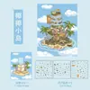 Adesivos Estéreo 3D Adesivos Criativos de Cena de Desenho Animado Cena em Miniatura Pet Cabine Transparente Descompressão Adesivos para Caderno