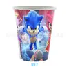 Sonic the Hedgehog 2 Ambiente de Fiesta de Cumpleaños Infantil Arreglo Decorativo Sonic Tema de Dibujos Animados Vajilla para Fiesta
