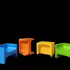 Taburete de Música de Plástico Multifuncional Tres Asientos Moldeado por Inyección Taburete de Música Almacenamiento con Cajón Bloques de Construcción Taburete de Coro