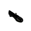 Versión de Piel de Vaca Zapatos Mary Jane Good Girl para Mujer Franceses Lindos Punta Redonda Corte Bajo Tacón Alto Zapatos de Salón Una Correa Zapatos Pequeños de Cuero
