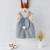 Verano Niña Pequeña Super Lindo Orejas de Conejo Lindo Conjunto de Dos Piezas Bebé Niña Chaleco a Rayas + Overol de Mezclilla