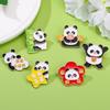 Producto Nuevo Original Texto Positivo Broche de Panda Dibujo Animado Lindo Hebilla Decorativa para Ropa Bolso Escolar Insignia Pequeña de Animales de Aleación