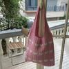 Bolsa de punto nueva transfronteriza, bolsa de axila, nueva bolsa de axila tejida a mano de lana de verano, bolso de hombro Love