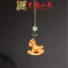 Yiming Xianyuan Nuevo Llavero Colgante de Sándalo Tallado de Caballo Cadena para Teléfono Móvil Madera Maciza Zodíaco Caballo Decoración para Bolso