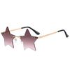 Moda transfronteriza gafas de sol sin montura de estrella de cinco puntas AliExpress gafas de sol navideñas modernas y divertidas gafas punk personalizadas