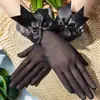 Guantes Negros de Encaje Lolita Cos Lazo Estilo Hepburn Etiqueta Negro Vestido Retro Francés Tendencia