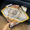 Pañuelo de Seda 70 Cuadrado Moda Coreana de Alta Gama Versátil Profesional Seda Sintética Pequeño Pañuelo de Cuello Estampado Retro Pañuelo de Seda para Mujer