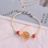 Pulsera de flores secas de moda, pulsera tejida de flores naturales reales estrelladas, encaje Mori, joyería de regalo para estudiantes mujeres