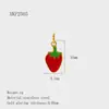Serie de Frutas Colores Esmalte Fresa Colgante Artesanía de Esmalte Acero Inoxidable DIY Collar Pulsera Accesorios Mayoreo