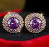 Pendientes redondos de diamantes completos con textura estilo Hong Kong transfronterizos, pendientes redondos huecos de alta gama europeos y americanos para mujer, joyería innovadora personalizada