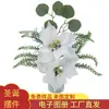 Navidad de Venta Caliente Transfronteriza Flor de Navidad Aguja de Pino Artificial Flor de Pascua Blanca Adornos Navideños Populares de Amazon