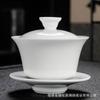 Tigela Gai Sancai Tigela de Chá Xícara de Chá Grande Cerâmica Única Porcelana Branca Jogo de Chá Kung Fu Porcelana Azul e Branca com Tampa