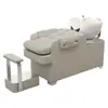 Cama de Lavado Semi-Reclinable Transfronteriza Peluquería Lavabo Cerámico con Pedal de Pie Cama de Enjuague Salón de Belleza Sofá Semi-Reclinable Cama de Lavado