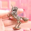 Latón Vintage Viejo Kirin de Fuego Adornos Unicornio Kirin Pequeño Bronce Latón Artesanías Decorativas Pequeños Adornos