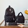Conjunto de Bolsa de Três Peças com Laço Novo Estilo Transfronteiriço para Estudantes Universitárias, Mochila de Grande Capacidade, Viagem Casual, Moderno e Versátil