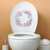 Nova guirlanda de flores e folhas aquarela fun-m44 adesivos de vaso sanitário decorativos para embelezar banheiro adesivos de parede