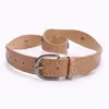 Novo Cinto Feminino Estilo Pesado Decorado com Rebites em PU com Textura Vintage, Cinto Decorativo de Design Único para Jeans