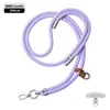 Cordón Original Nuevo para Teléfono Móvil 8mm Fuerte Lanyard Cruzado Ajustable Cuerda Trenzada para Muñeca Antiperdida de Exterior Plata