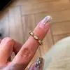 Anillo de Diamante Corte Marquesa Estilo Palacio Retro para Mujer Diseño Sencillo de Nicho Sensación de Alta Gama Diamantes Incrustados Anillo Apilable Anillo para Dedo Índice Anillo para Meñique