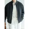 Chaqueta de Lino con Textura Natural, Cierre de Cremallera y Cuello Alto para Hombre, Otoño/Invierno 2026, Ligera, Deportiva, Sin Restricciones, Corta, Informal