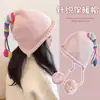 Gorros Infantiles de Otoño e Invierno, Cálidos Gorros de Punto Arcoíris para Niños y Niñas, Elegantes Gorros Gruesos de Lana para el Invierno que Protegen los Oídos