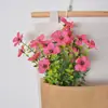 Flores Artificiais Amazon Transfronteiriças Eucalipto de 7 Galhos Violeta Pequeno Ramo Planta Verde Flores de Plástico Casa Pátio