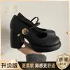 Zapatos Negros de Tacón Alto y Bajo Estilo Francés para Mujer, Nuevo Modelo Primavera 2026, Adecuados para Combinar con Vestidos, Zapatos de Salón Mary Jane de Boca Baja