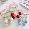 Pinza para el cabello de Tulipán Coreano con Cinta Lazo Dulce para Niña Pinza de Pato Pinza para Bordes del Cabello Roto Pinza para Flequillo Tocado de Flor