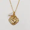 WT-JN249 Moda Patrón de Rosa Perla Cadena Corta de Latón Accesorios para Clavícula de Mujer