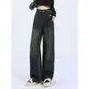 Otoño Primavera 2026 Nuevos Jeans de Pierna Ancha de Cintura Alta Retro para Chicas Gorditas Ropa Urbana para Mujer Pantalones Largos Rectos Vintage