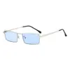 Gafas de Sol de Moda con Montura Cuadrada Pequeña de Metal para Mujer Estilo Hip-Hop Europeo y Americano Personalidad Gafas de Sol de Calle para Hombre