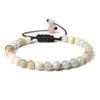 Pulseira de Cristal de Pedra Natural 6mm Transfronteiriça para Mulheres, Pulseira de Energia Esportiva Tecida à Mão, Mais Vendida na Europa e América
