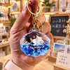 Colgante de Bolsita de Arena Movediza Oceánica Rellena de Aceite Llavero de Concha Animales de Dibujos Animados Delfín Pingüino Llavero de Muñeco Regalo