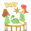 Decoração de Bolo de Aniversário Dinossauro Pequeno Fofo Argila Macia Fantasia Plug-in Tema Dinossauro Menino Bebê Ornamentos de Confeitaria