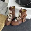 Botas de Treino Martin Alemãs Retrô Plus Size Botas Curtas Esportivas Casuais Botas de Boxe Novas para o Início do Outono Bico Redondo Meio da Panturrilha Botas Western Femininas