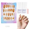 24 Peças de Unhas Postiças Usáveis para Adultos Produtos Acabados Transfronteiriços Patches de Manicure de Alta Qualidade Manicure Amêndoa Removível Atacado